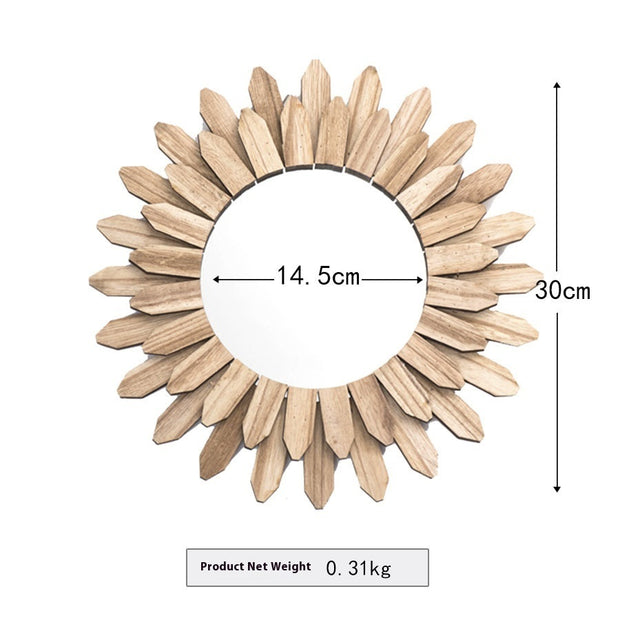 European-style Solid Wood Handmade Finish Hanging Mirror Homestay Hotel Entrance Decoration Hanging