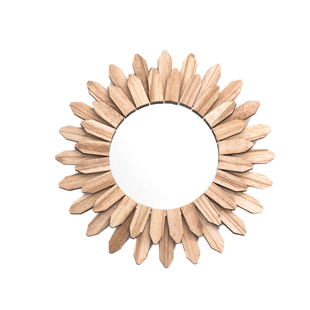 European-style Solid Wood Handmade Finish Hanging Mirror Homestay Hotel Entrance Decoration Hanging